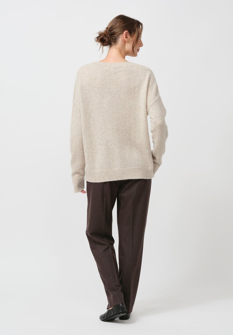 Iris Von Arnim Cashmere & Silk Swan Sweater in Alabaster White	