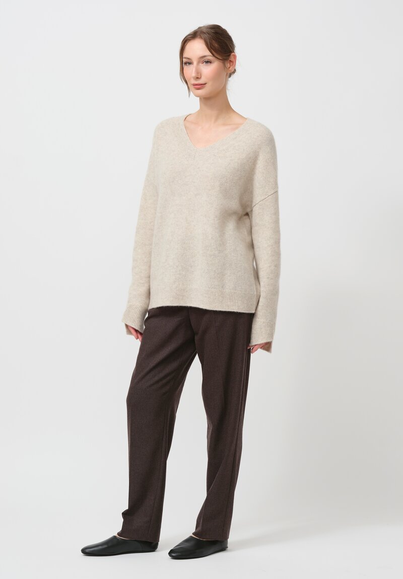 Iris Von Arnim Cashmere & Silk Swan Sweater in Alabaster White	