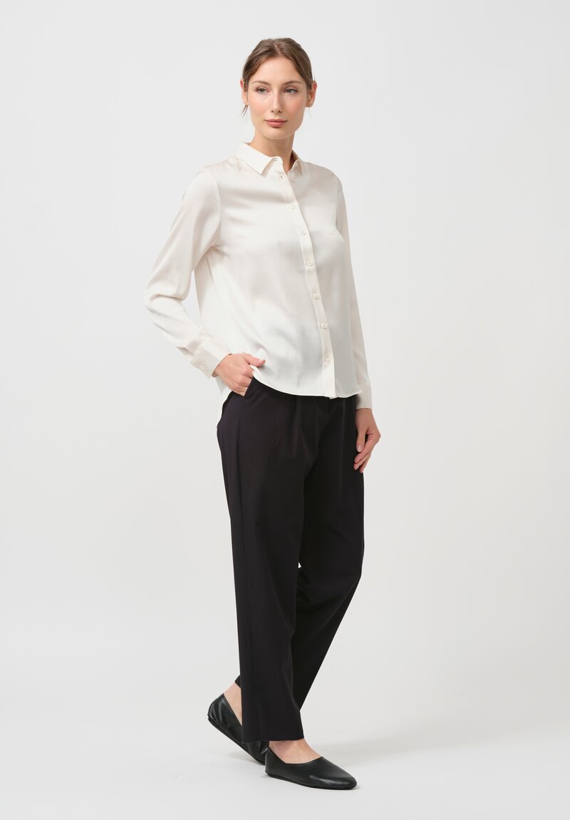 Iris Von Arnim Silk Ontario Shirt in Alabaster White	