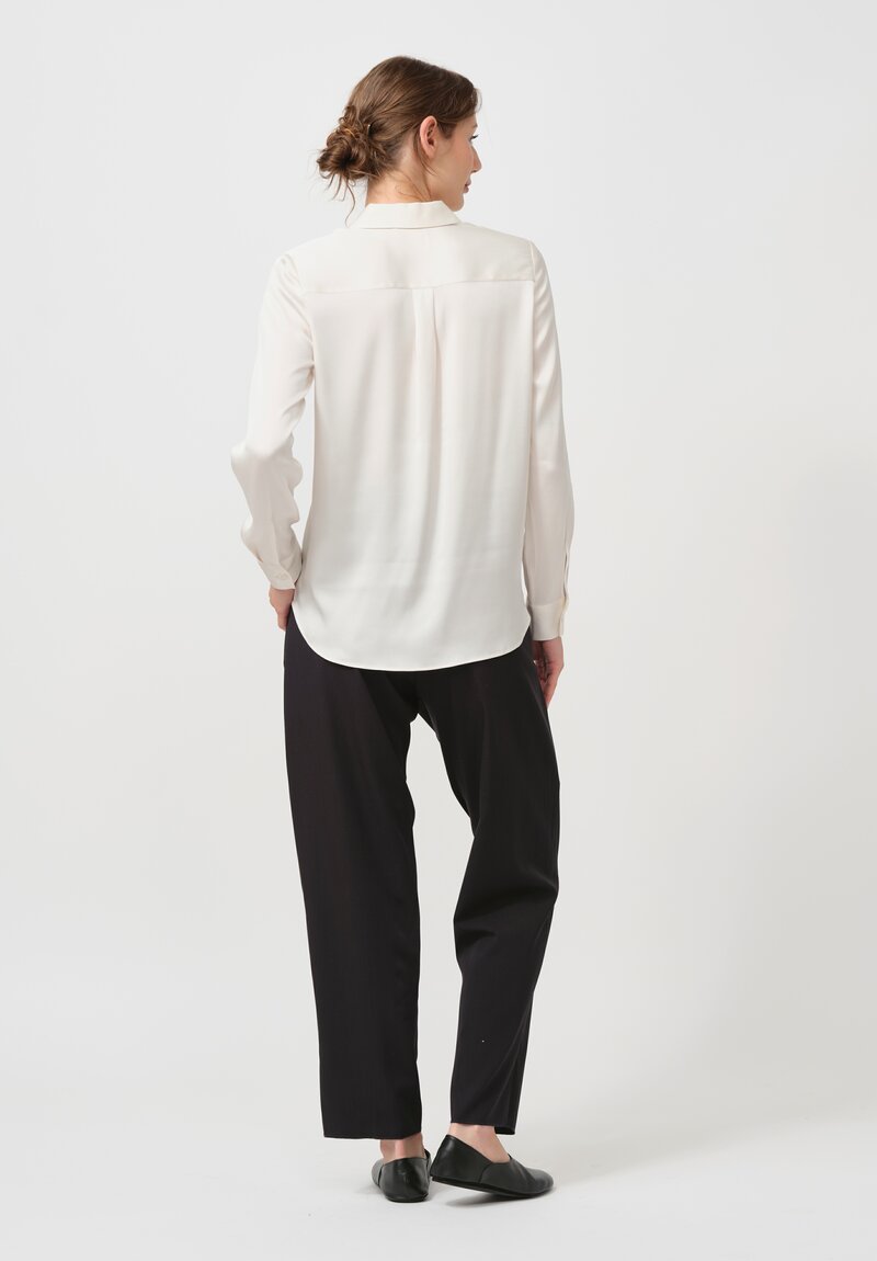 Iris Von Arnim Silk Ontario Shirt in Alabaster White	