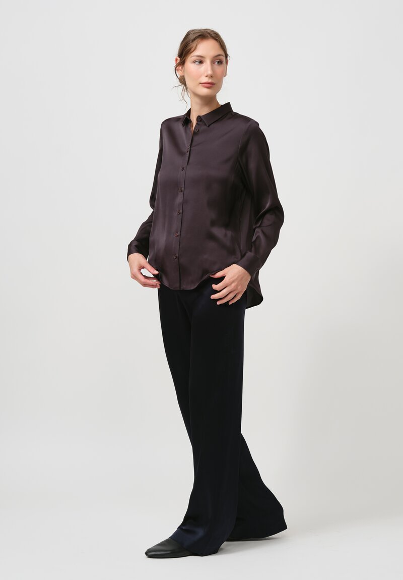 Iris Von Arnim Silk Ontario Shirt in Espresso Brown	