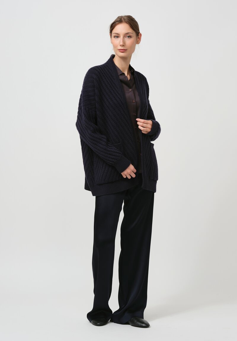 Iris Von Arnim Cashmere Cadiz Cardigan in Midnight Blue	