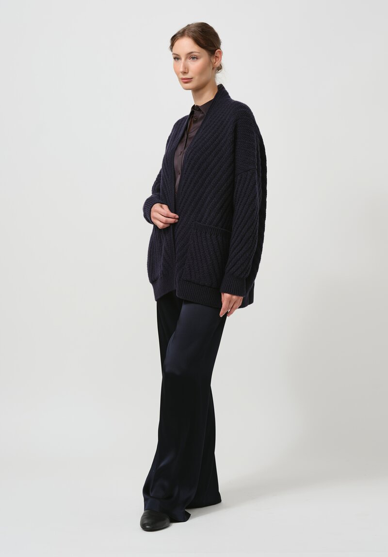 Iris Von Arnim Cashmere Cadiz Cardigan in Midnight Blue	