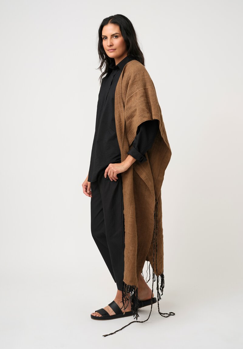 Jan-Jan Van Essche Handwoven Mixed Yarn Scarf in Camel Brown