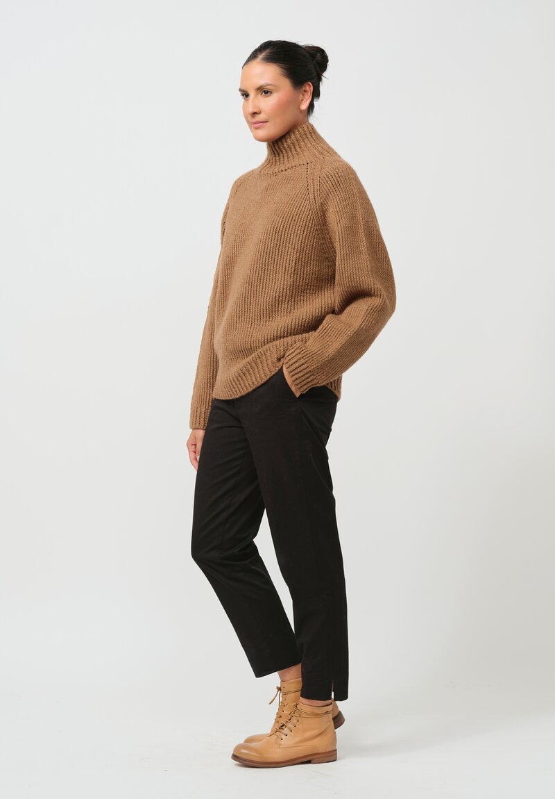 Jan-Jan Van Essche Hand-Knit Camel Wool Turtleneck in Natural	