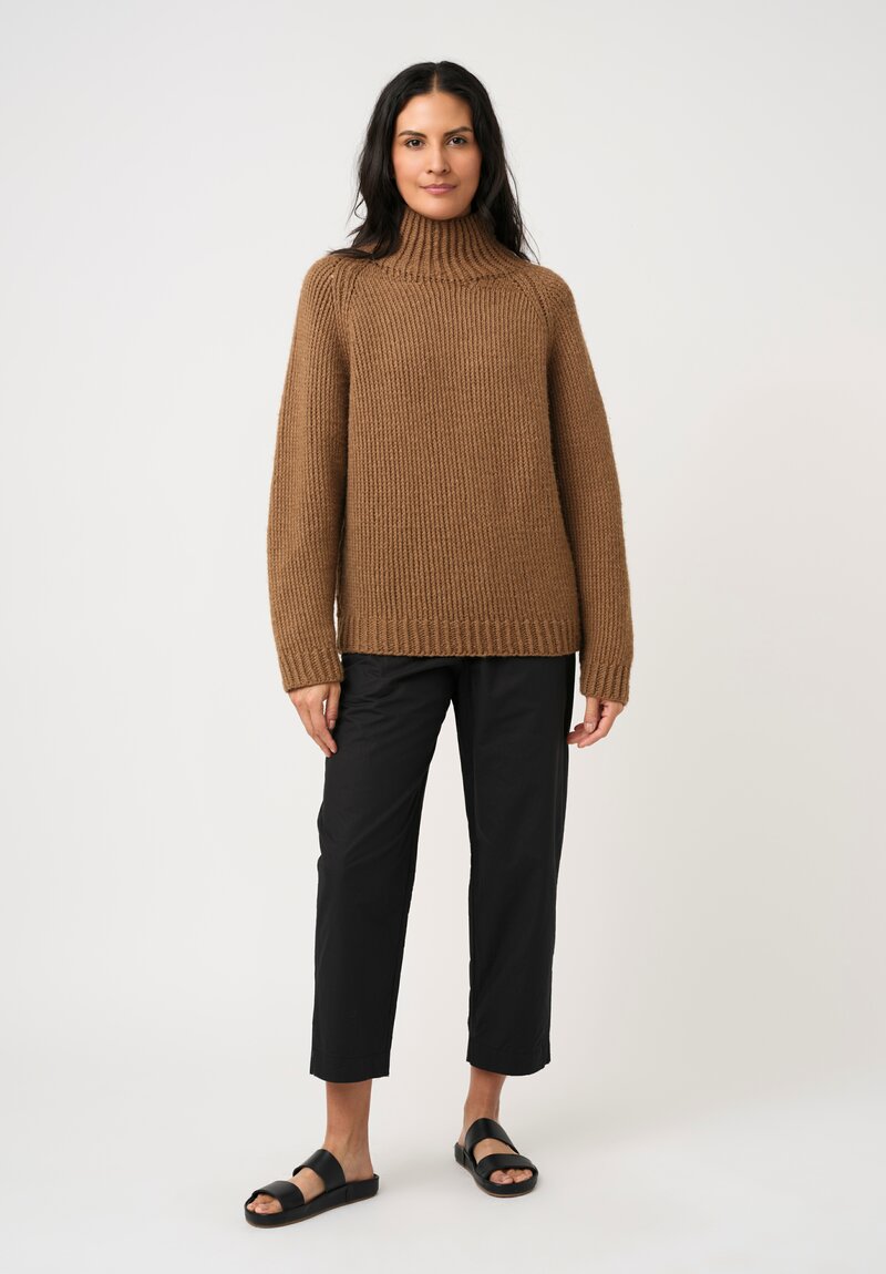 Jan-Jan Van Essche Hand-Knit Camel Wool Turtleneck in Natural
