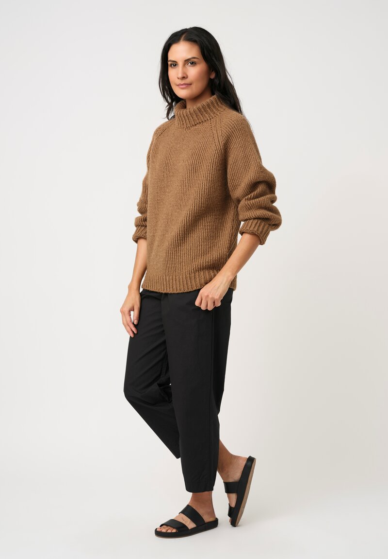 Jan-Jan Van Essche Hand-Knit Camel Wool Turtleneck in Natural