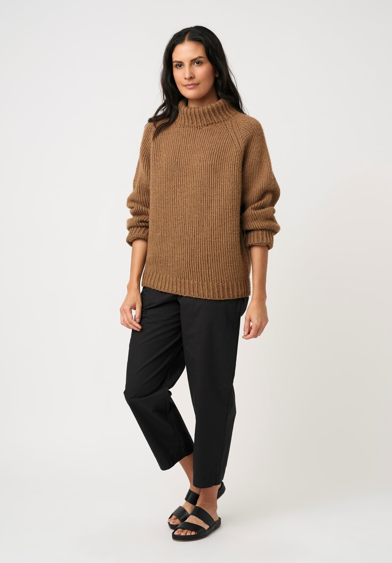 Jan-Jan Van Essche Hand-Knit Camel Wool Turtleneck in Natural