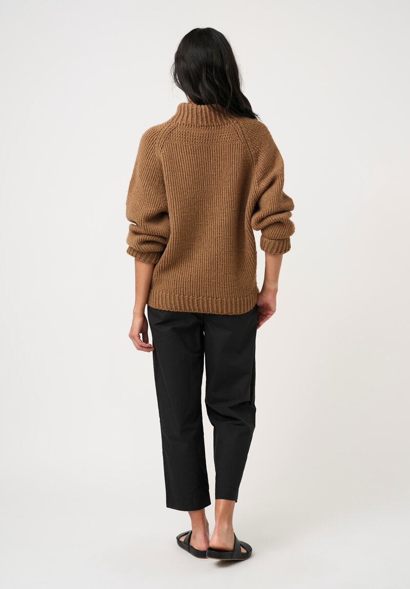 Jan-Jan Van Essche Hand-Knit Camel Wool Turtleneck in Natural