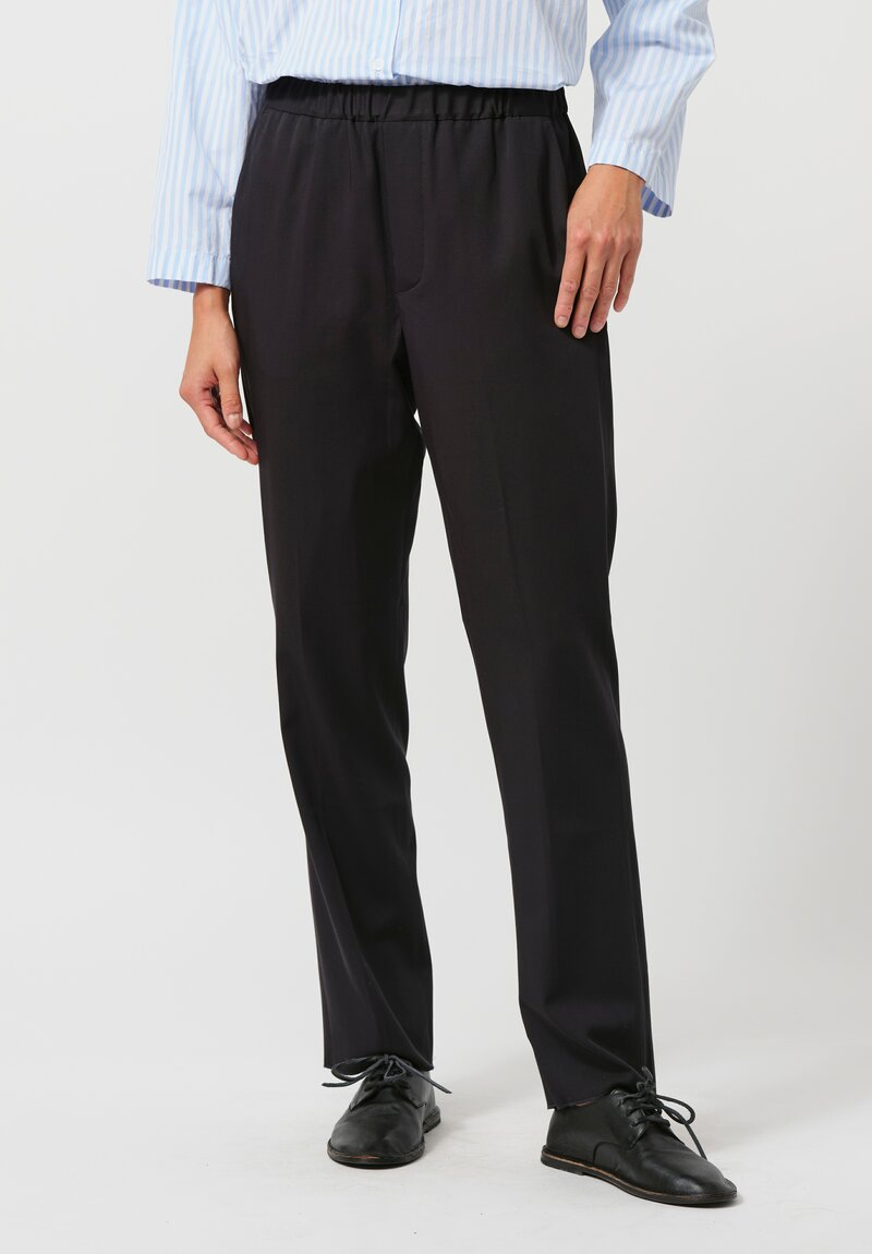 Bergfabel Fine Wool Easy Pants in Navy Blue	