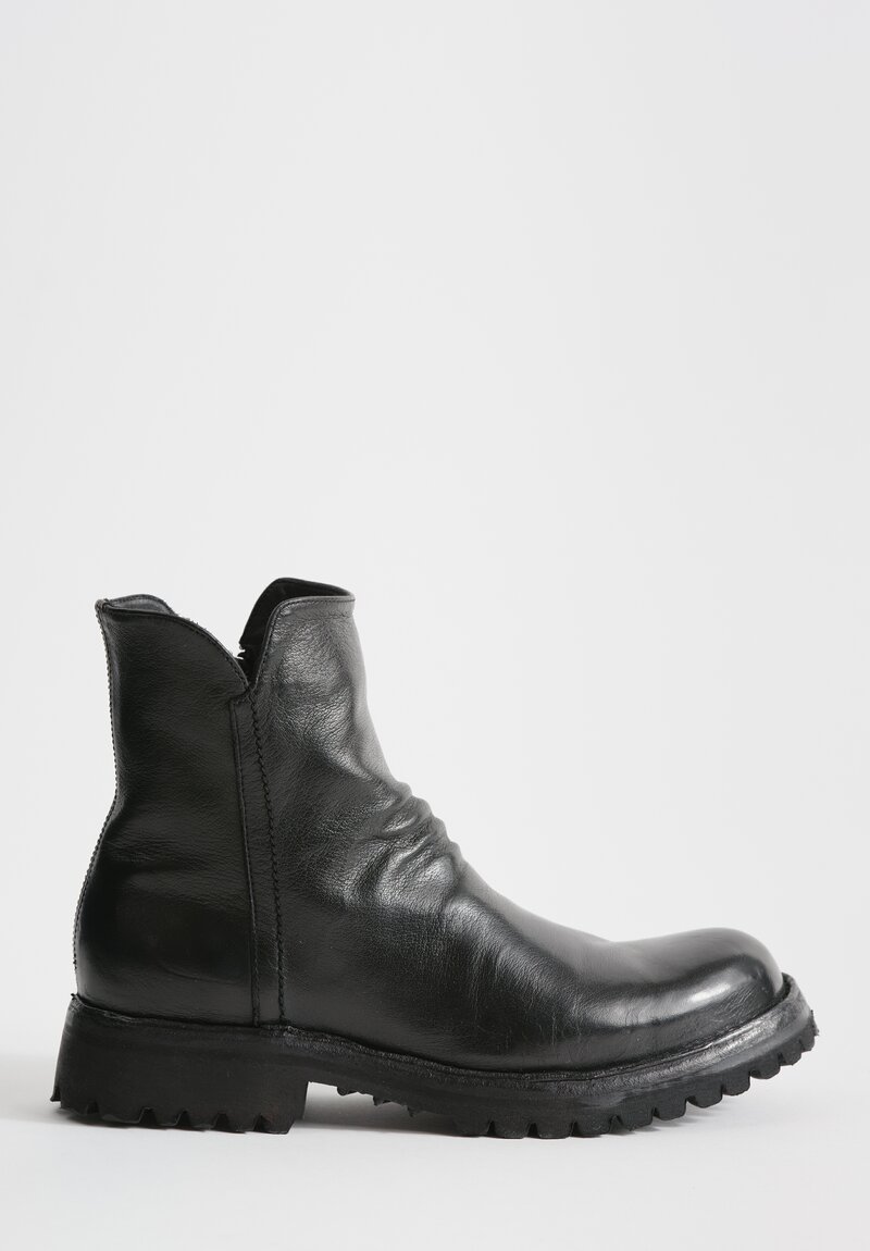 Officine Creative Leather Loraine Ignis T. Zip Boot in Nero Black	