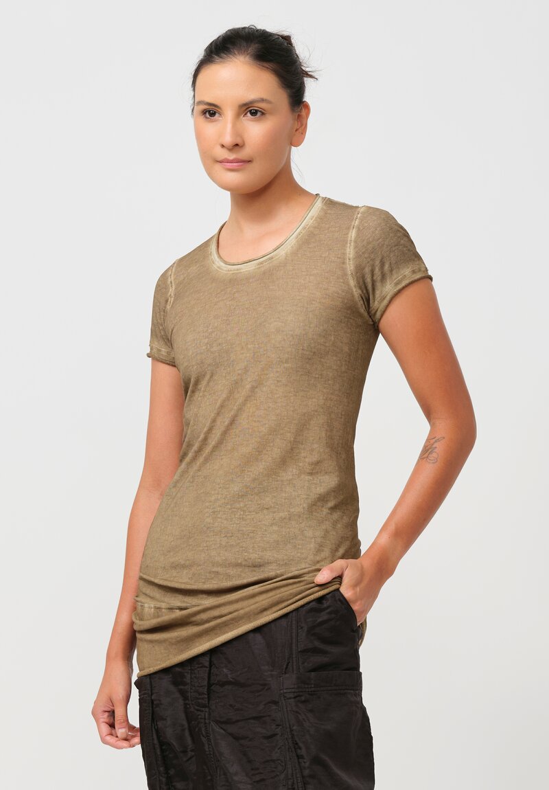 Rundholz Long Cotton Tee in Camel Brown Cloud	