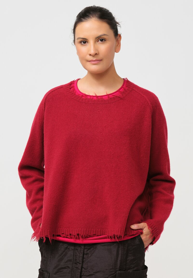 Rundholz Knit Yak Pullover in Sunset Red Cloud	