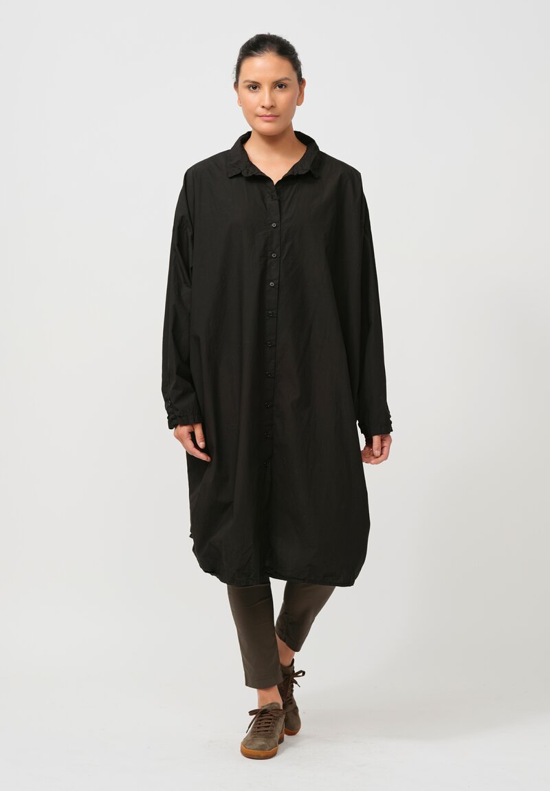 Rundholz Dip Ribbed Seam Cotton Tunic in Black	