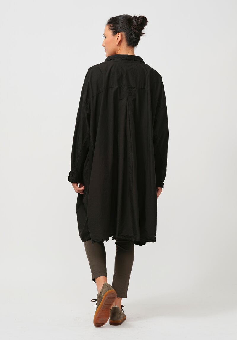 Rundholz Dip Ribbed Seam Cotton Tunic in Black	