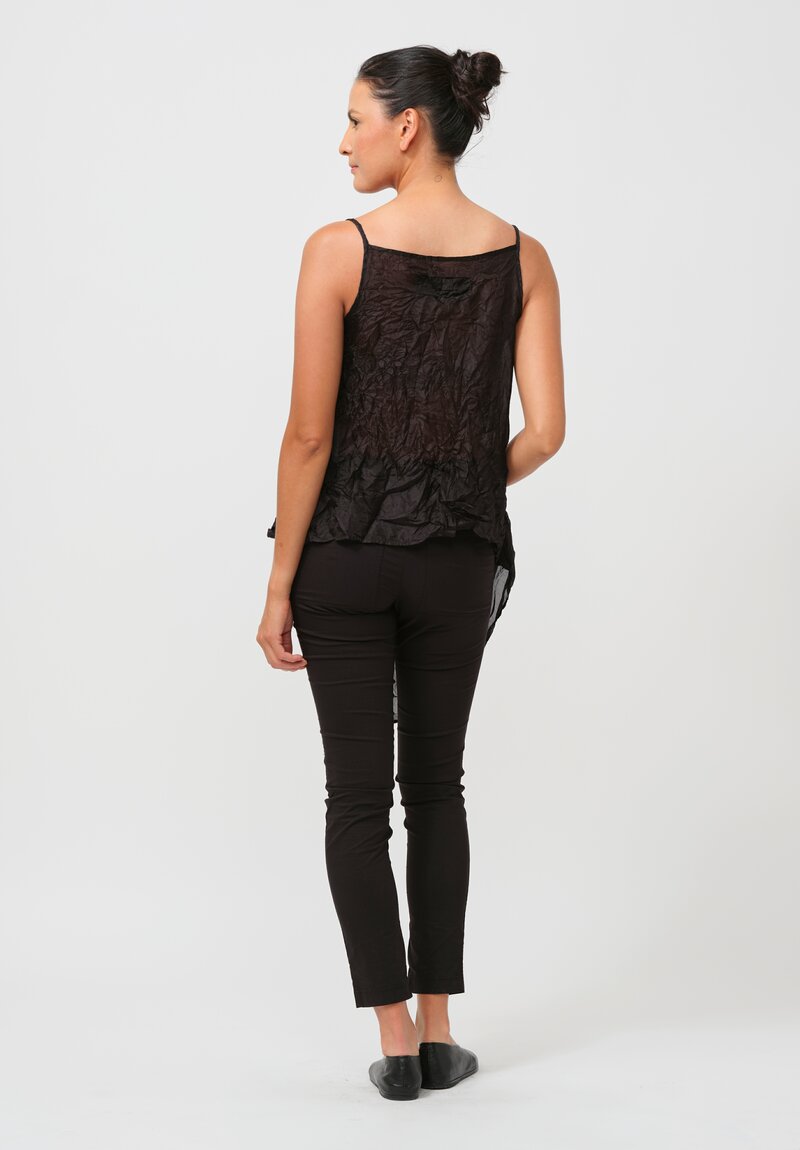 Rundholz Dip Crinkled Silk Camisole in Black	