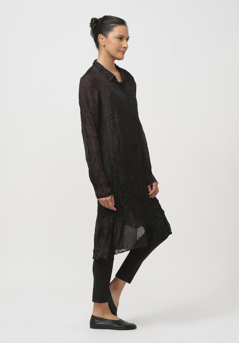 Rundholz Dip Crinkled Silk Tunic in Black	