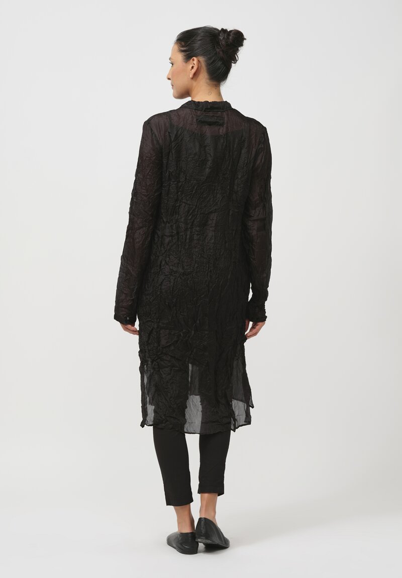 Rundholz Dip Crinkled Silk Tunic in Black	