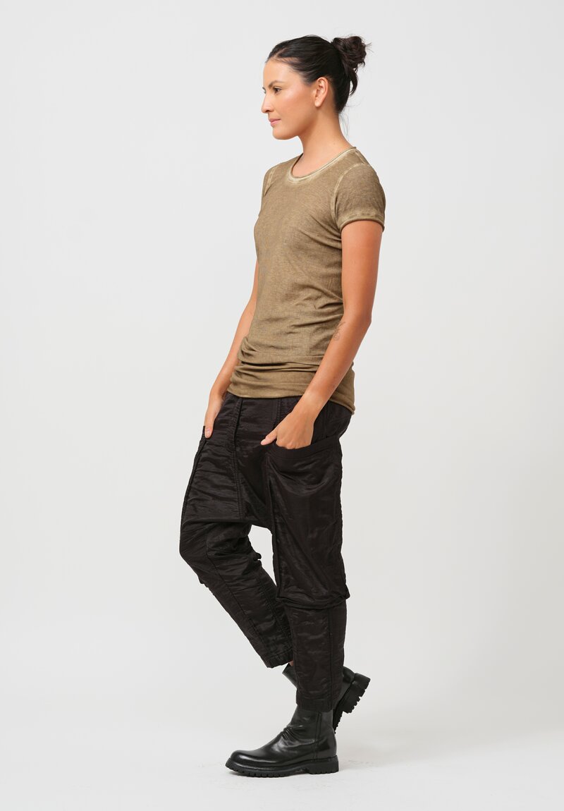 Rundholz Dip Silk Utility Pant in Black	