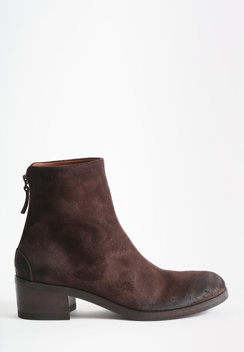 Marsell Listo Suede Ankle Boots in Dark Brown	