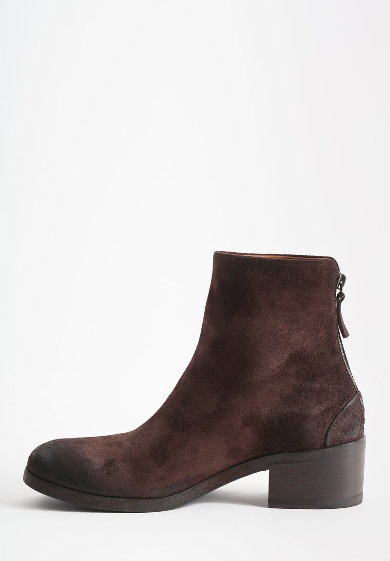 Marsell Listo Suede Ankle Boots in Dark Brown	