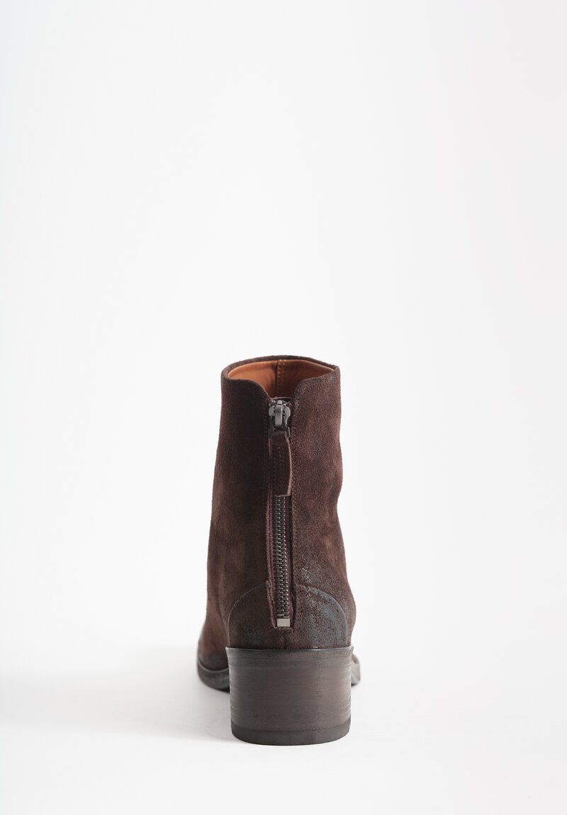 Marsell Listo Suede Ankle Boots in Dark Brown	