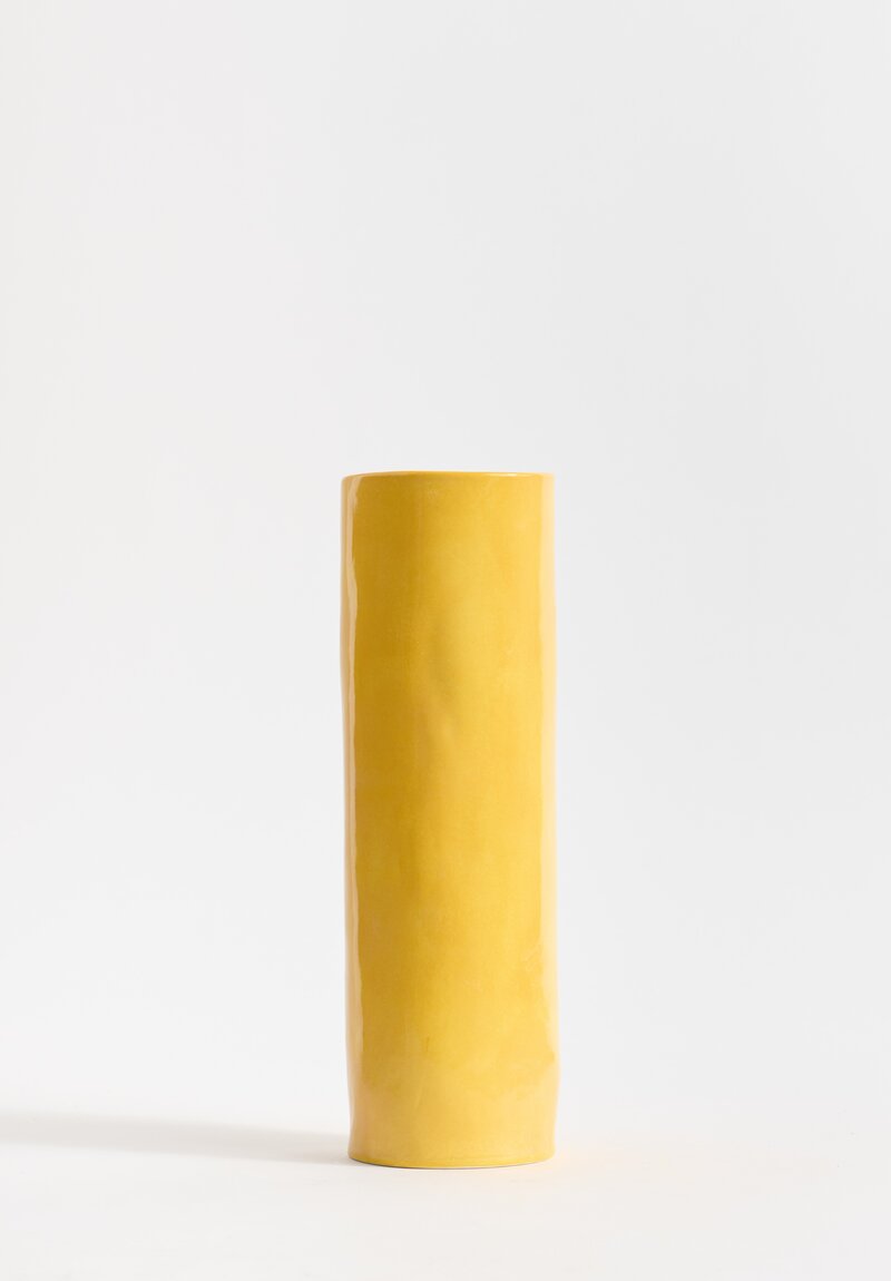 Bertozzi Handmade Porcelain Medium Vase in Giallo Yellow	