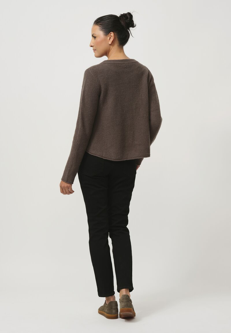 Rundholz Black Label Cropped Waffle-Knit Cardigan in Jungle Green	