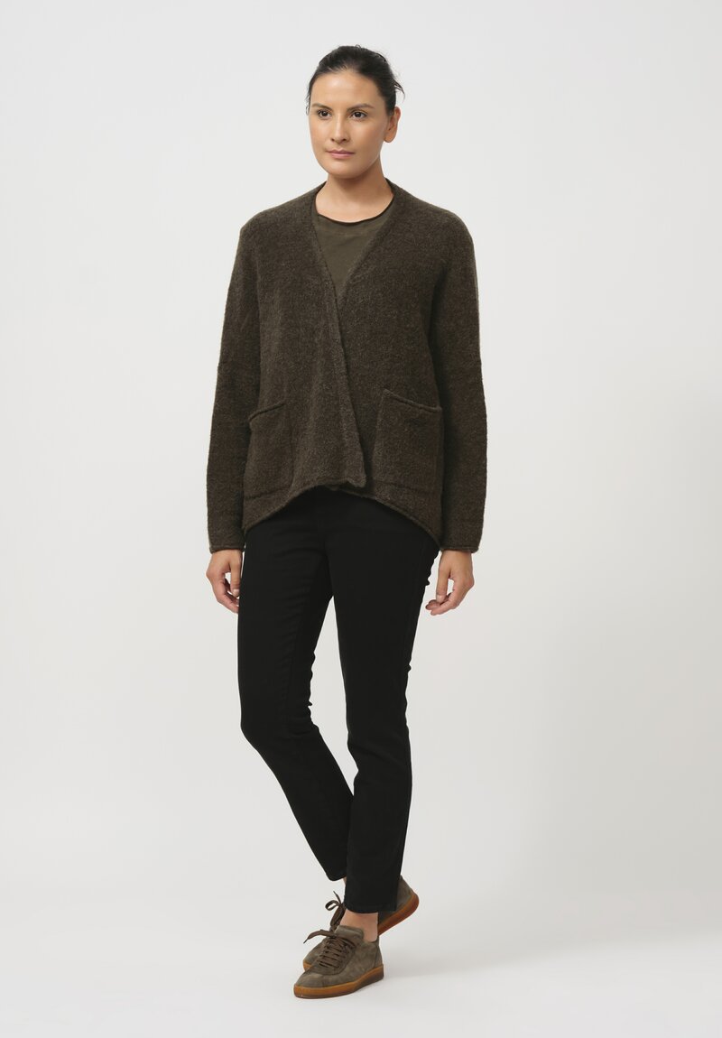 Rundholz Black Label Felted Knit Cardigan in Jungle Green	