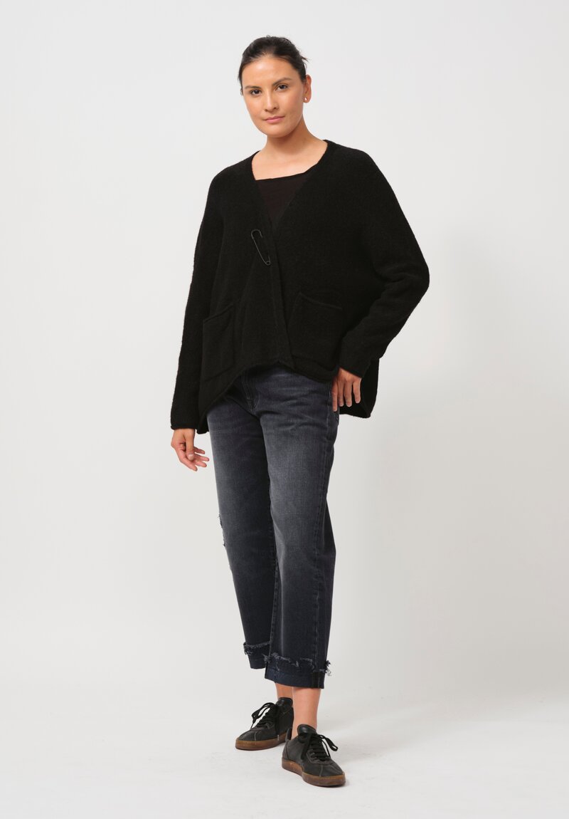 Rundholz Black Label Felted Knit Cardigan in Black	