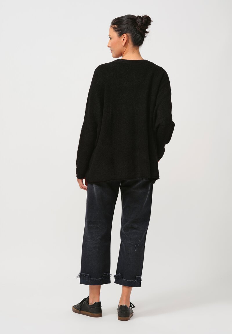 Rundholz Black Label Felted Knit Cardigan in Black	