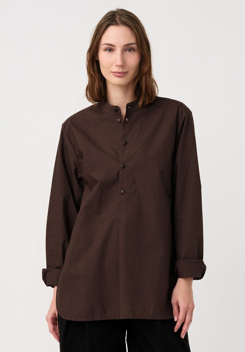 Toogood Cotton Poplin The Botanist Shirt in Umber Brown