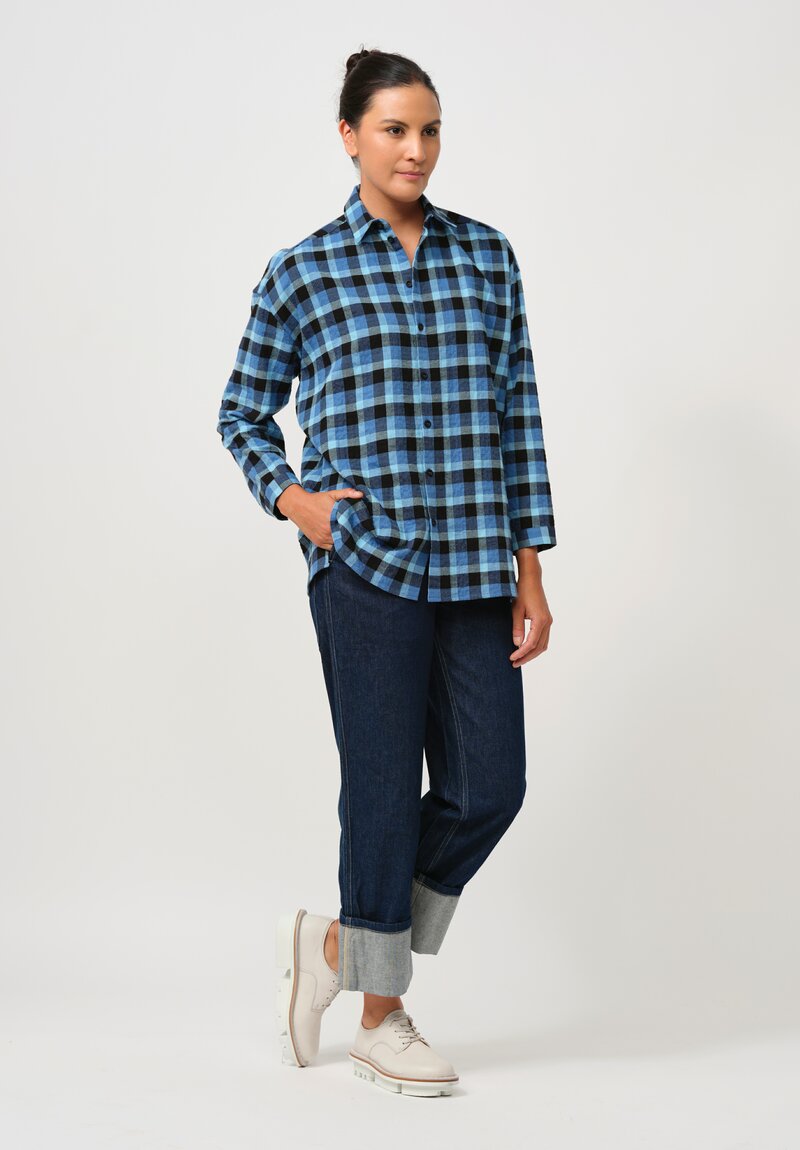 Toogood The Draughtsman Soft Cotton Shirt in Arctic Check	