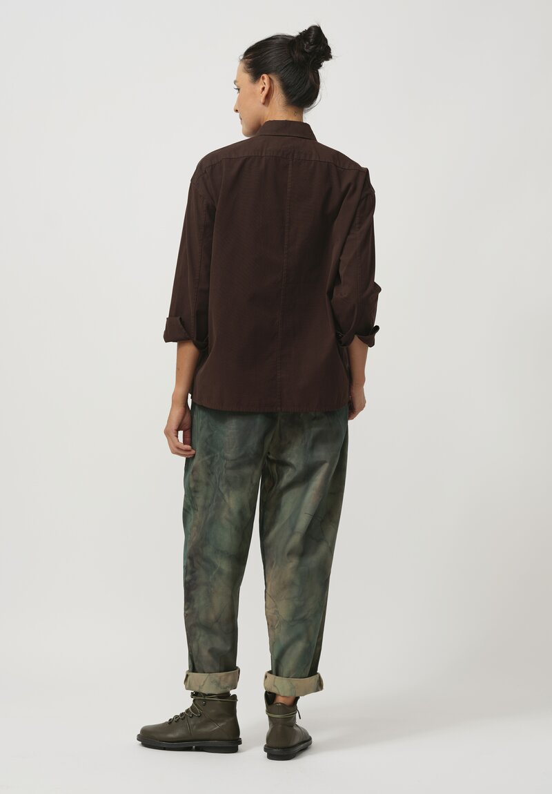 Toogood Cotton Hand-Painted The Gymnast Trouser in Woodland Camo	