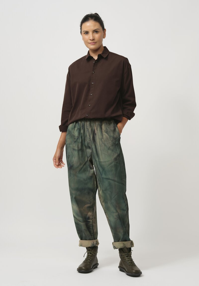 Toogood Cotton Hand-Painted The Gymnast Trouser in Woodland Camo	