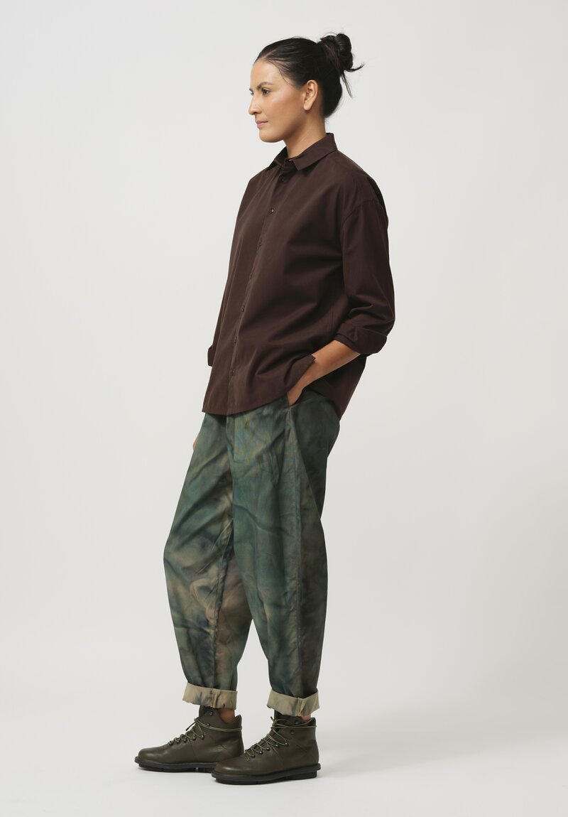 Toogood Cotton Hand-Painted The Gymnast Trouser in Woodland Camo	