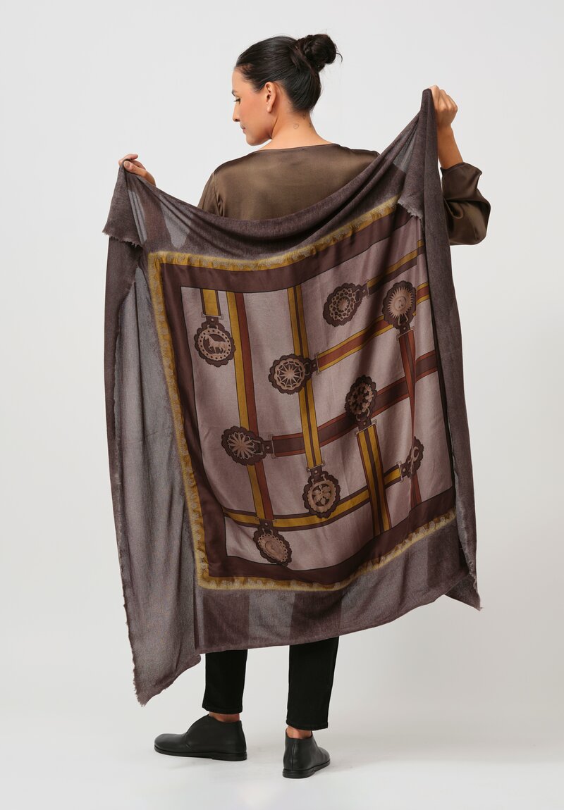 Avant Toi One-of-a-Kind Cashmere & Silk Foulard Scarf in Carruba Grey Cinture	