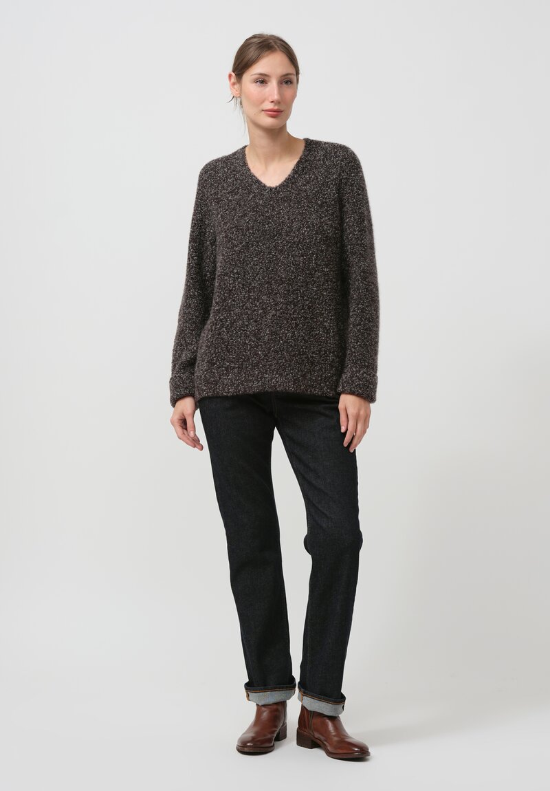 Boboutic Cashmere & Silk Sweater in Black Mix	