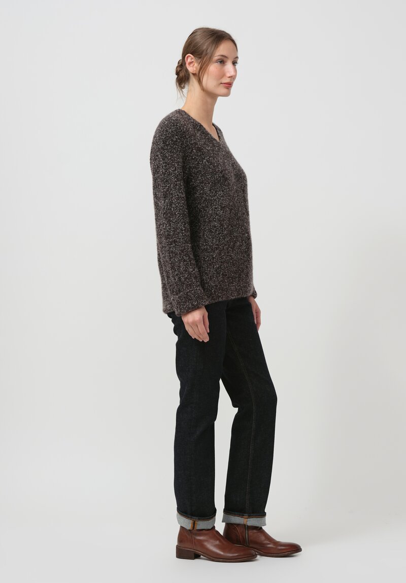 Boboutic Cashmere & Silk Sweater in Black Mix	