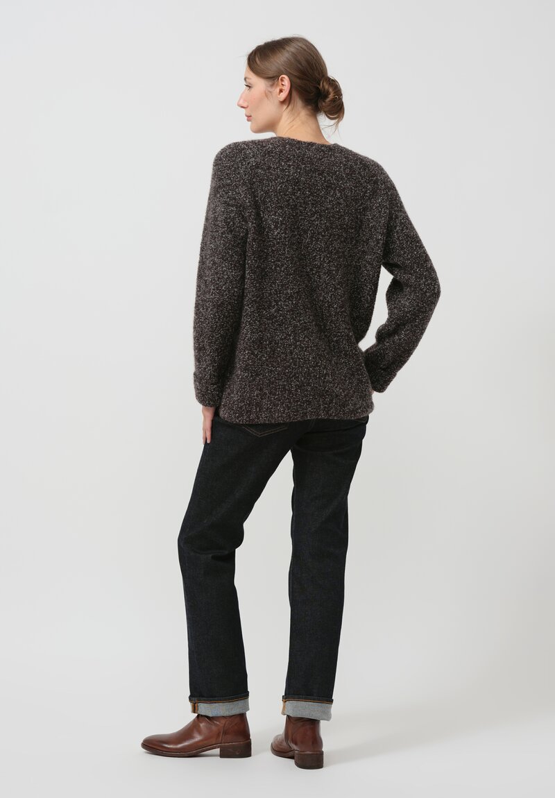 Boboutic Cashmere & Silk Sweater in Black Mix	