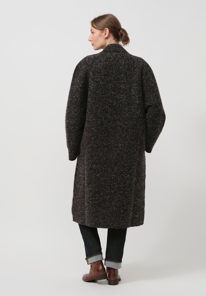 Boboutic Cashmere & Wool Duster Coat in Black Mix	