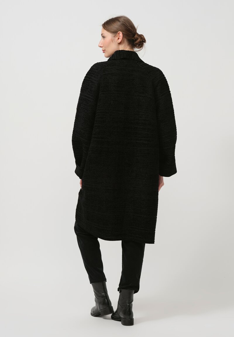 Boboutic Wool & Linen Over Coat in Black	