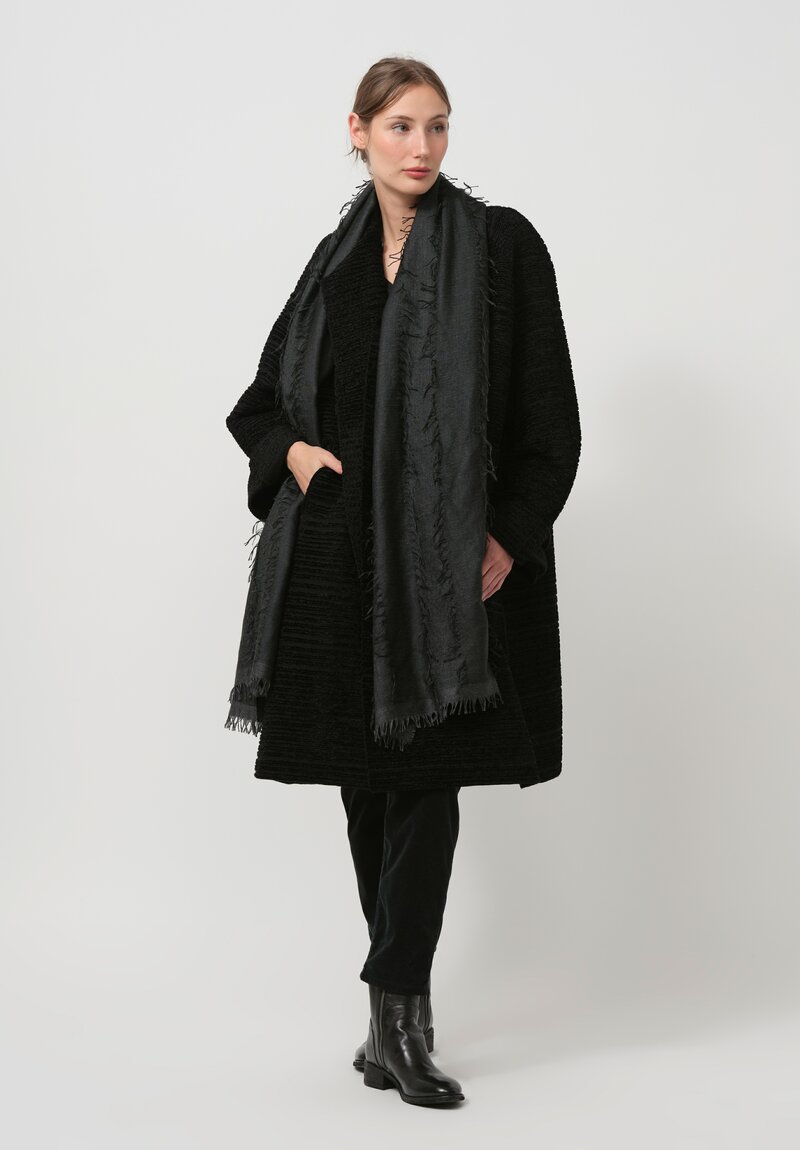 Boboutic Wool & Linen Over Coat in Black	