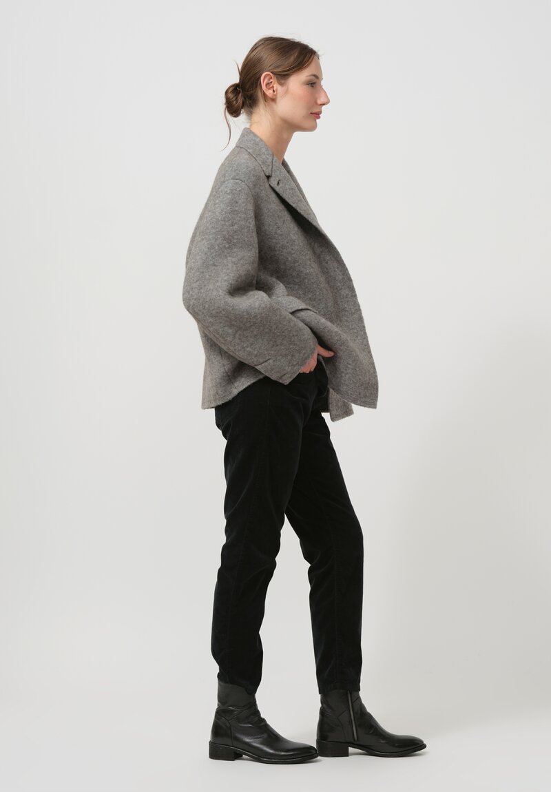 Boboutic Wool & Yak Jacket in Grey Taupe