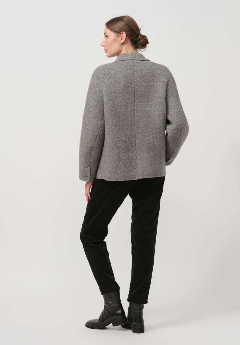 Boboutic Wool & Yak Jacket in Grey Taupe