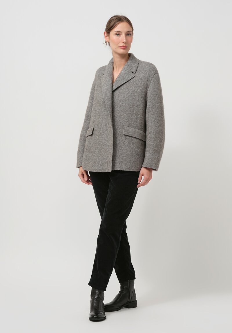 Boboutic Wool & Yak Jacket in Grey Taupe