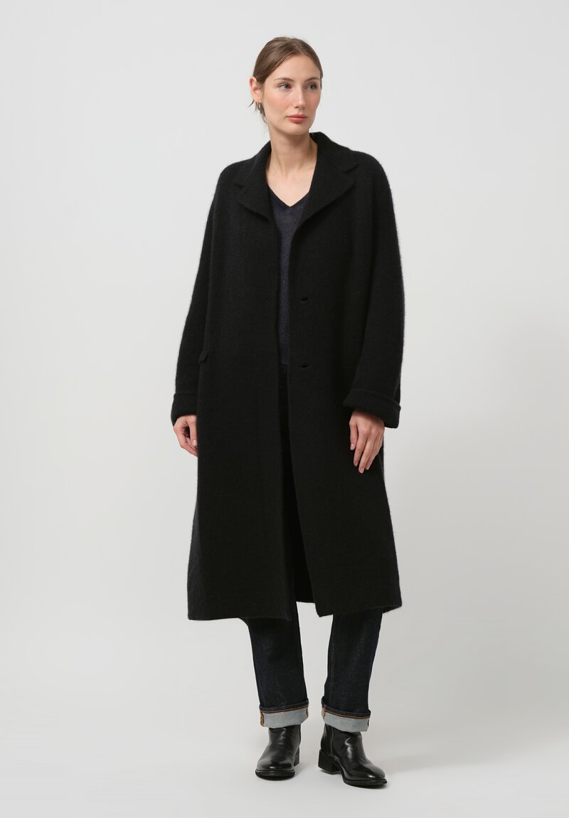 Boboutic Cashmere & Silk Coat in Black	