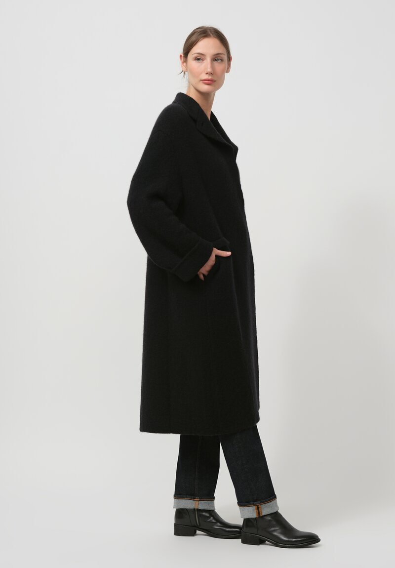 Boboutic Cashmere & Silk Coat in Black	