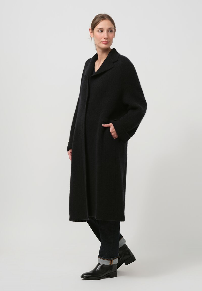 Boboutic Cashmere & Silk Coat in Black	