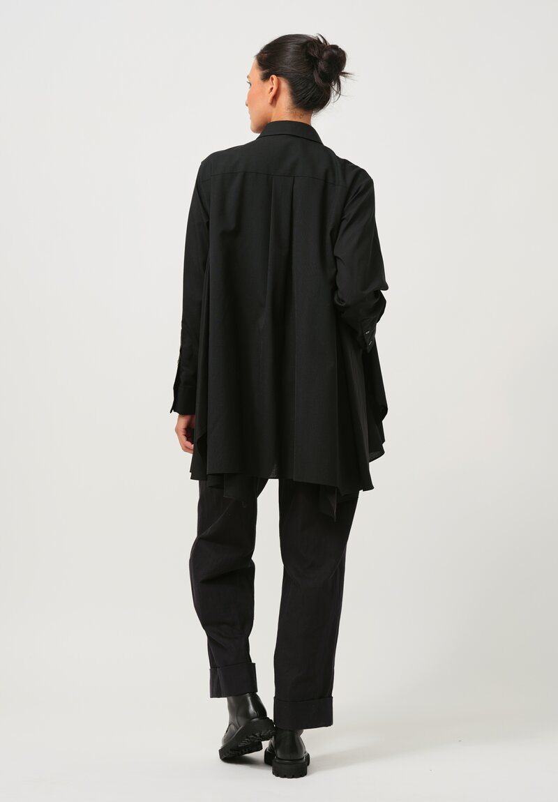 Sacai Long Swing Shirt in Black	